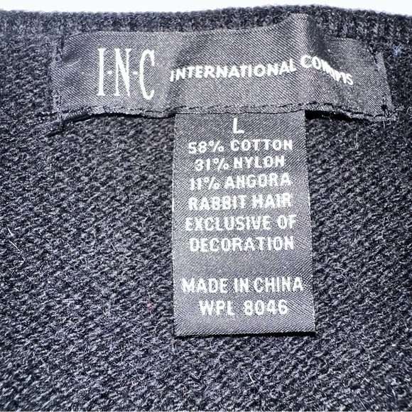 INC International Concepts Black and White Short Sleeve V-Neck Knit Dress Size L - Picture 5 of 6